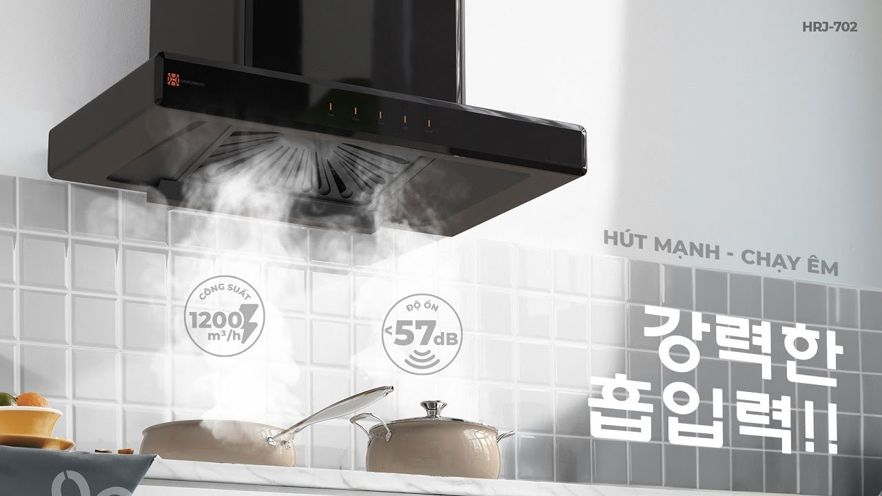 Giới thiệu sản phẩm máy hút mùi âm tủ HRH 702 Hút mùi sạch, khử mùi nhanh
